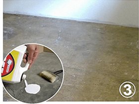 Applying carpet tile adhesive to floor